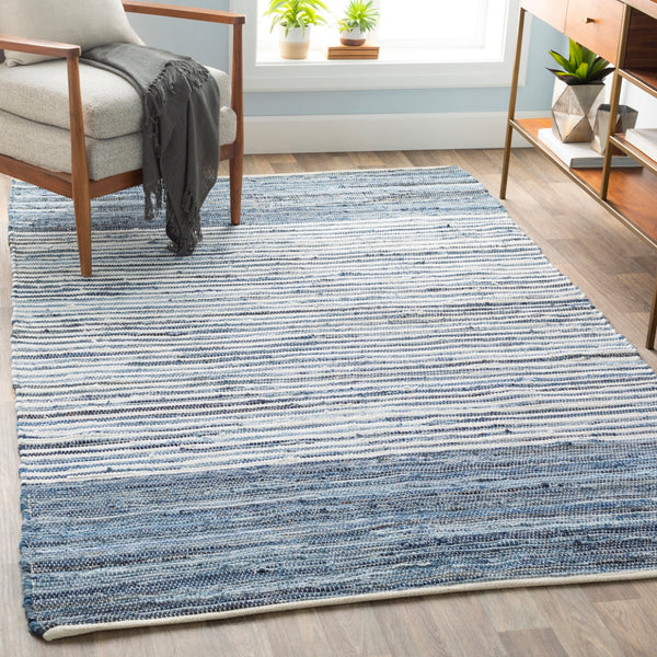 Denim DNM-1001 Cottage Cotton Rug DNM1001-913 Bright Blue, Navy 100% Cotton 9' x 13'