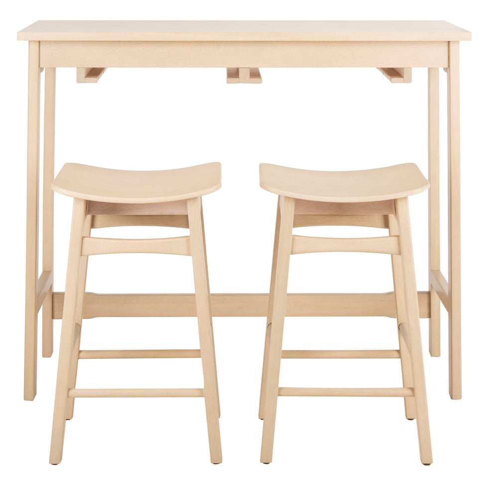 Safavieh Colbie 3 Piece Pub Set White Oak Wood DNS1000A 889048635289