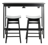 Safavieh Colbie 3 Piece Pub Set Black Wood DNS1000C 889048635302