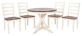 Shay 5 Piece Dining Set White Natural Wood