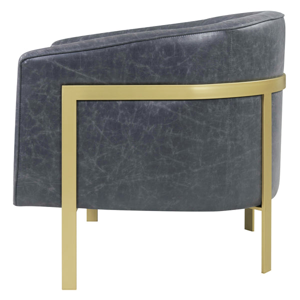 Harrod Bonded Leather Accent Chair Vintage Midnight