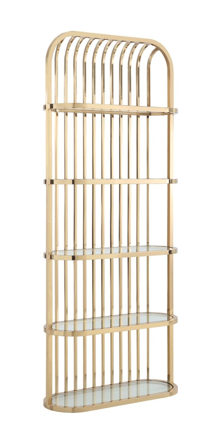 VIG Furniture Modrest Doral - Clear Glass & Gold Shelf VGZAZWJ118-GLD