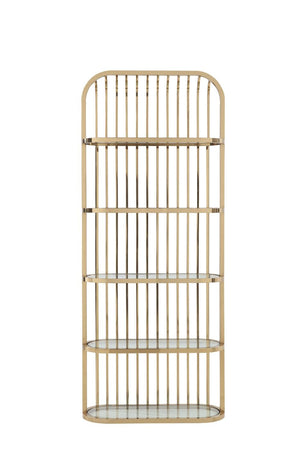 VIG Furniture Modrest Doral - Clear Glass & Gold Shelf VGZAZWJ118-GLD