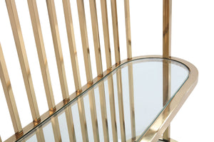 VIG Furniture Modrest Doral - Clear Glass & Gold Shelf VGZAZWJ118-GLD