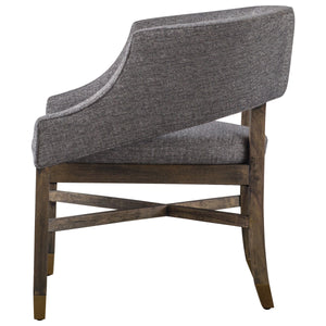 Sebastian Fabric Chair – Modern Mid-Century Design with Gold-Tipped Legs, Fully Assembled Elegance