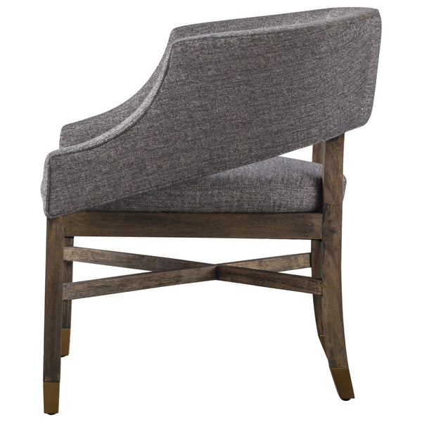 Sebastian Fabric Chair – Modern Mid-Century Design with Gold-Tipped Legs, Fully Assembled Elegance