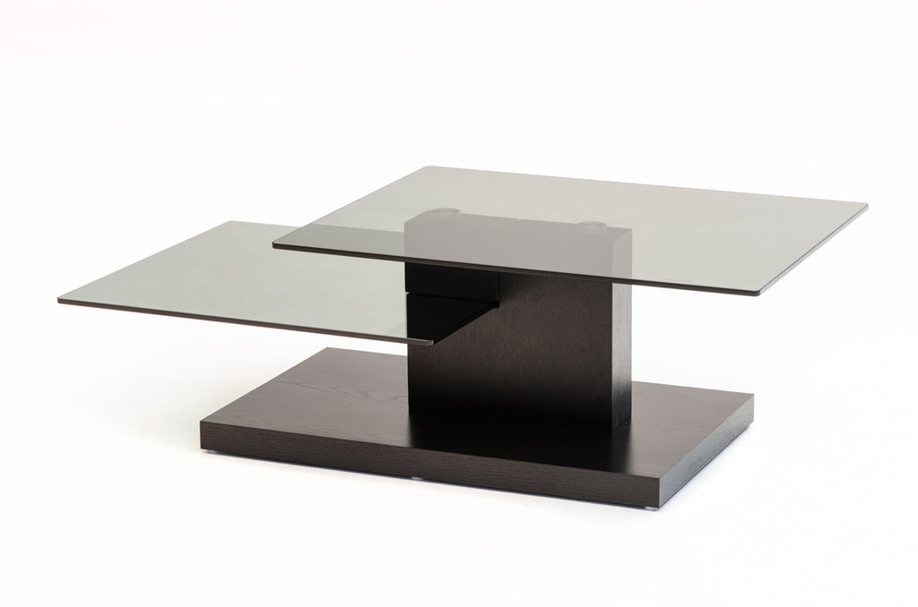 VIG Furniture Modrest Dove Contemporary Black Oak and Glass Coffee Table VGHB153A-OAK