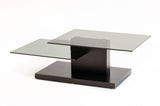 VIG Furniture Modrest Dove Contemporary Black Oak and Glass Coffee Table VGHB153A-OAK