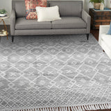 Nourison Nicole Curtis Series 3 SR302 Bohemian Handmade Hand Woven Indoor only Area Rug Grey/Ivory 8' x 10'6" 99446882776
