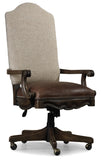 Hooker Furniture Rhapsody Traditional-Formal Tilt Swivel Chair in Hardwood Solids, Leather, Fabric 5070-30220