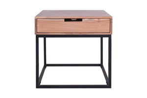 Porter Designs Malmo Solid Wood Industrial End Table Natural 05-190-09-1702N
