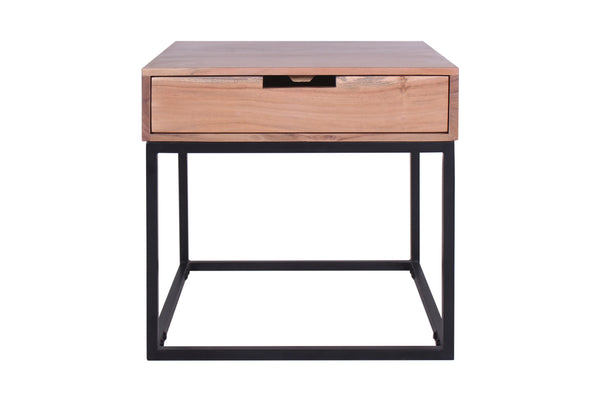 Porter Designs Malmo Solid Wood Industrial End Table Natural 05-190-09-1702N