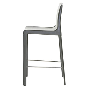 Gervin Recycled Leather Counter Stools - Set of 2, Modern Minimalist Design for Kitchen Comfort