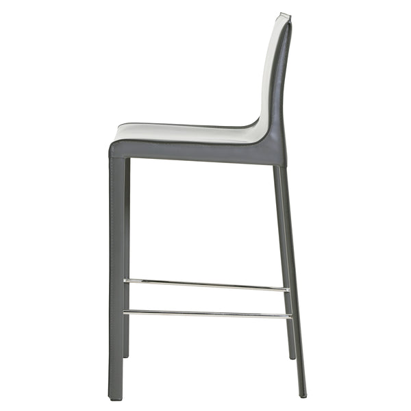 Gervin Recycled Leather Counter Stools - Set of 2, Modern Minimalist Design for Kitchen Comfort