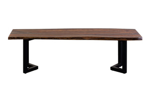 Porter Designs Manzanita Live Edge Solid Acacia Wood Natural Dining Bench Brown 07-196-13-BN58HV-KIT