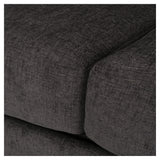 Burkehaven Contemporary Fabric 3 Seater Sofa with Nailhead Trim, Gray and Dark Brown Noble House