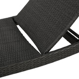 Noble House Salem Outdoor Grey Wicker 3-piece Adjustable Chaise Lounge Set