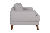 Porter Designs Anzio Top Quality Leather Transitional Loveseat Cream 02-204C-02-7120