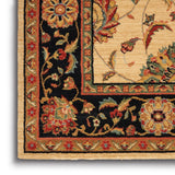 Nourison Living Treasures LI04 Persian Machine Made Loomed Indoor only Area Rug Ivory/Black 5'6" x 8'3" 99446672711
