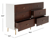 Genevieve 6 Drawer Dresser Walnut / White Wood DRS5002A-2BX