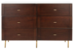 Genevieve 6 Drawer Dresser Walnut / White Wood DRS5002A-2BX