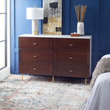 Genevieve 6 Drawer Dresser Walnut / White Wood DRS5002A-2BX