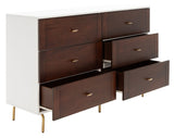 Genevieve 6 Drawer Dresser Walnut / White Wood DRS5002A-2BX