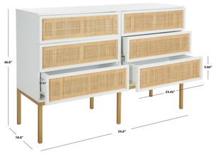 Safavieh Zadie Rattan Dresser DRS5003B-2BX