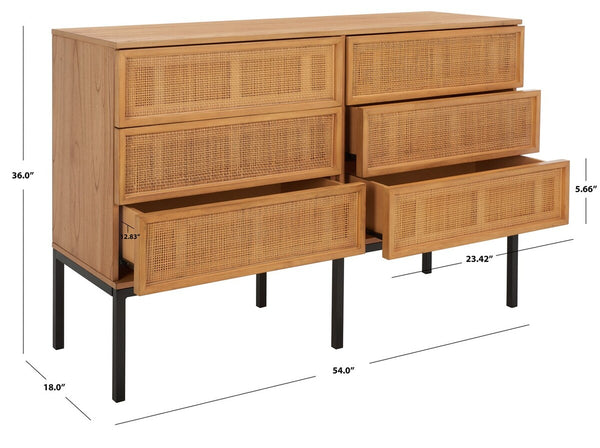 Safavieh Zadie Rattan Dresser DRS5003C-2BX