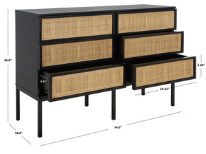 Safavieh Zadie Rattan Dresser DRS5003D-2BX