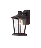 Bethel Black Outdoor Wall Sconce in Metal & Glass