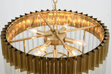 Bethel Brass Chandelier in Stainless Steel & Crystal