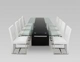 VIG Furniture Modrest Lisbon - Extendable Glass Dining Table VGGU-328L-B
