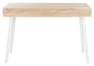 Safavieh Jorja 1 Drawer 1 Shelf Desk in Natural and White DSK2200A 889048734838