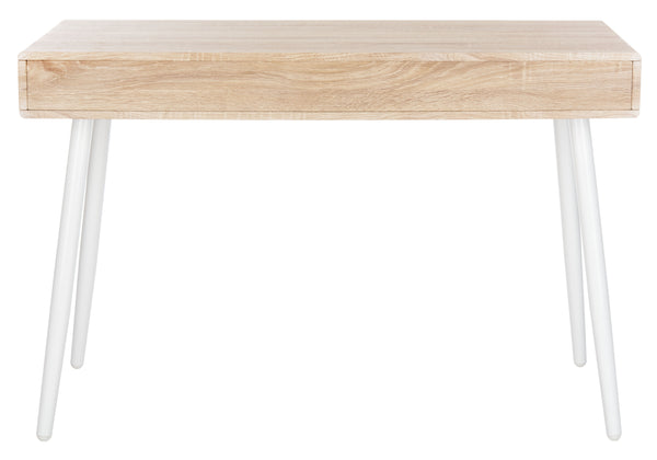 Safavieh Jorja 1 Drawer 1 Shelf Desk in Natural and White DSK2200A 889048734838