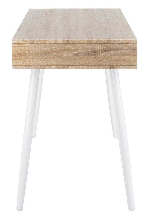 Safavieh Jorja 1 Drawer 1 Shelf Desk in Natural and White DSK2200A 889048734838