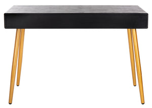 Safavieh Jorja 1 Drawer 1 Shelf Desk in Black and Gold DSK2200B 889048734845