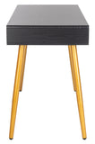 Safavieh Jorja 1 Drawer 1 Shelf Desk in Black and Gold DSK2200B 889048734845