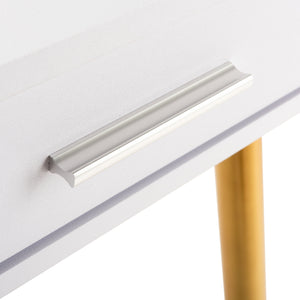 Safavieh Jorja 1 Drawer 1 Shelf Desk in White and Gold DSK2200C 889048734852