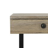 Safavieh Hilton Desk 3 Drawer Oak Black Wood PVC MDF Metal Tube DSK2206A 889048445413