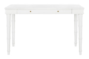 Safavieh Noely Writing Desk Modern Coastal White Wood NC Coating MDF ZiNC Alloy DSK3500A 889048339712