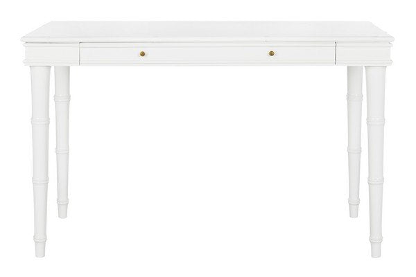 Safavieh Noely Writing Desk Modern Coastal White Wood NC Coating MDF ZiNC Alloy DSK3500A 889048339712