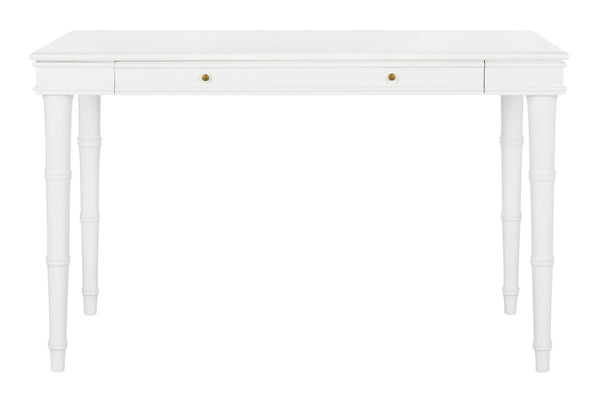 Safavieh Noely Writing Desk Modern Coastal White Wood NC Coating MDF ZiNC Alloy DSK3500A 889048339712