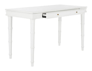 Safavieh Noely Writing Desk Modern Coastal White Wood NC Coating MDF ZiNC Alloy DSK3500A 889048339712