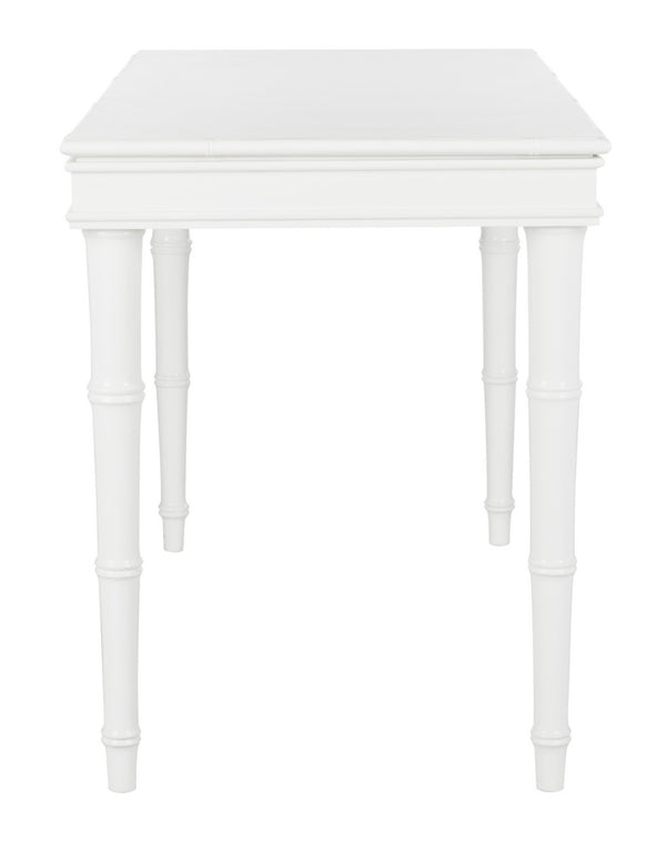 Safavieh Noely Writing Desk Modern Coastal White Wood NC Coating MDF ZiNC Alloy DSK3500A 889048339712