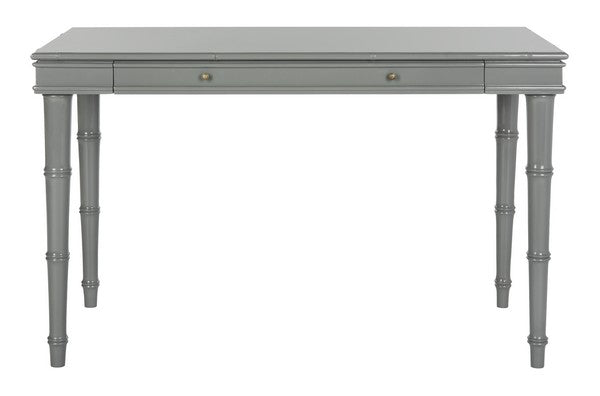 Safavieh Noely Writing Desk Modern Coastal Grey Wood NC Coating MDF ZiNC Alloy DSK3500C 889048339736