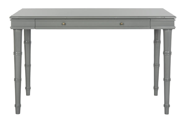Safavieh Noely Writing Desk Modern Coastal Grey Wood NC Coating MDF ZiNC Alloy DSK3500C 889048339736