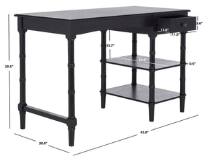 Safavieh Henric 1 Drawer 2 Shelf Desk Black DSK5712C