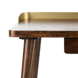 Safavieh Parker 1 Drawer Desk Walnut / Gold Wood/Metal DSK6400A 889048598508