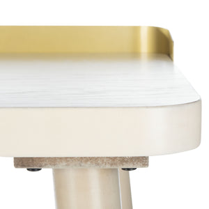 Safavieh Parker 1 Drawer Desk in White Washed and Gold DSK6400B 889048767638